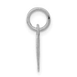 Sterling Silver Rhodium-plated Fancy Script Letter W Initial Charm - Image 2