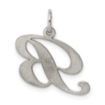Sterling Silver Rhodium-plated Fancy Script Letter B Initial Charm - Image 4