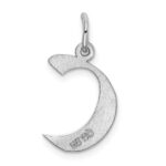Sterling Silver Rhodium-plated Artisan Block Letter C Initial Charm - Image 3