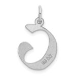 Sterling Silver Rhodium-plated Artisan Block Letter G Initial Charm - Image 3
