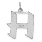 Sterling Silver Rhodium-plated Artisan Block Letter H Initial Charm - Image 3