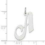 Sterling Silver Rhodium-plated Fancy Script Letter A Initial Charm - Image 4