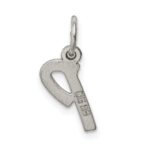 Sterling Silver Rhodium-plated Letter P Initial Charm - Image 4