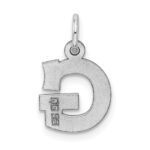Sterling Silver Rhodium-plated Block Letter G Initial Charm - Image 3
