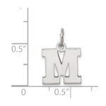Sterling Silver Rhodium-plated Block Letter M Initial Charm - Image 4
