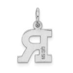 Sterling Silver Rhodium-plated Block Letter R Initial Charm - Image 3
