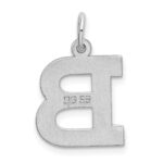 Sterling Silver Rhodium-plated Block Letter B Initial Charm - Image 3
