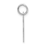 Sterling Silver Rhodium-plated Block Letter N Initial Charm - Image 2