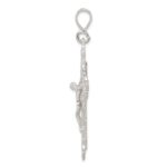 Sterling Silver Diamond-Cut Crucifix Pendant - Image 2