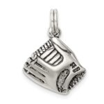 Sterling Silver Antiqued Baseball Glove w/Simulated Pearl Charm - Image 4