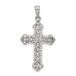 Sterling Silver Antiqued Fleur de lis Cross Pendant - Image 4