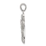 Sterling Silver Rhodium-plated CZ Cross Pendant - Image 2