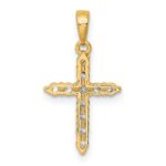 Sterling Silver Gold-tone CZ Cross Pendant - Image 3