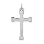 Sterling Silver Platinum-plated & 18k Gold-plated Rope Cross Pendant - Image 3