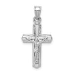 Sterling Silver Rhodium-plated Hollow Crucifix Pendant