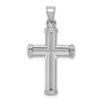 Sterling Silver Rhodium-plated Hollow Latin Crucifix Pendant - Image 3