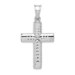 Sterling Silver Rhodium-plated Hollow Latin Crucifix Pendant - Image 3