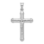 Sterling Silver Rhodium-plated Reversible Crucifix Pendant