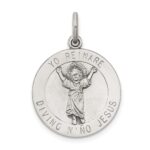 Sterling Silver Antiqued Divino Nino Medal (Divine Infant Jesus)