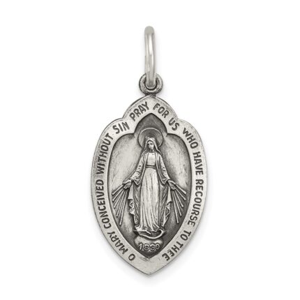 Sterling Silver Antiqued Miraculous Medal