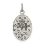 Sterling Silver Antiqued Miraculous Solid Medal - Image 4