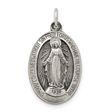 Sterling Silver Antiqued Miraculous Medal