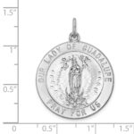 Sterling Silver Rhodium-plated Our Lady of Guadalupe Medal - Image 4