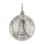 Sterling Silver Antiqued Our Lady of Loreto Medal