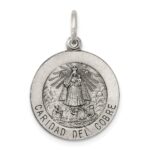 Sterling Silver Antiqued Caridad del Cobre Medal