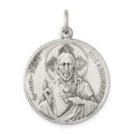 Sterling Silver Antiqued Our Lady of the Holy Scapular Medal - Image 4