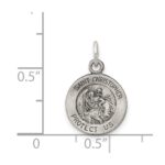 Sterling Silver Antiqued Saint Christopher Medal - Image 3