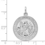 Sterling Silver Rhodium-plated Saint Christopher Medal - Image 4