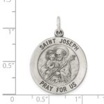 Sterling Silver Antiqued Saint Joseph Medal - Image 3