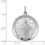 Sterling Silver Rhodium-plated Saint Jude Thaddeus Medal - Image 4