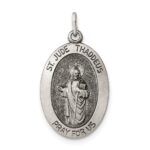 Sterling Silver Antiqued Saint Jude Thaddeus Medal