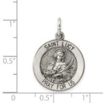 Sterling Silver Antiqued Saint Lucy Medal - Image 3