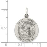 Sterling Silver Antiqued Saint Francis Medal - Image 3