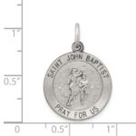 Sterling Silver Antiqued Saint John the Baptist Medal - Image 3
