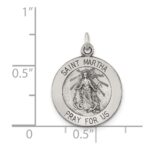 Sterling Silver Antiqued Saint Martha Medal - Image 4