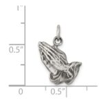 Sterling Silver Antiqued Praying Hands Charm - Image 3