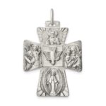 Sterling Silver Antiqued Reversible 4-way Medal