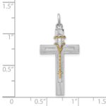 Sterling Silver Platinum-plated & Vermeil Rosary Cross Pendant - Image 3