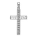 Sterling Silver Rhodium-plated Diamond Cut Cross Pendant