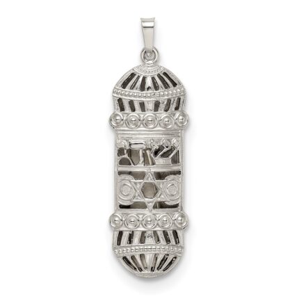 Sterling Silver Fancy Mezuzah Pendant