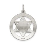 Sterling Silver Antiqued Star of David Disc Charm - Image 4