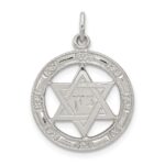 Sterling Silver Star of David Disc Charm