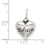 Sterling Silver Antiqued Believe Pendant - Image 4