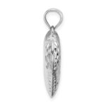 Sterling Silver Rhodium-plated Diamond-cut Puffed Heart Pendant - Image 2