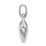 Sterling Silver Rhodium-plated Puffed Heart Charm - Image 2