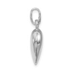 Sterling Silver Rhodium-plated Puffed Heart Charm - Image 2